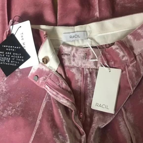 Racil Woman Charlie Velvet High-Waisted Wide-Leg Trousers | Size 10 - Picture 10 of 15